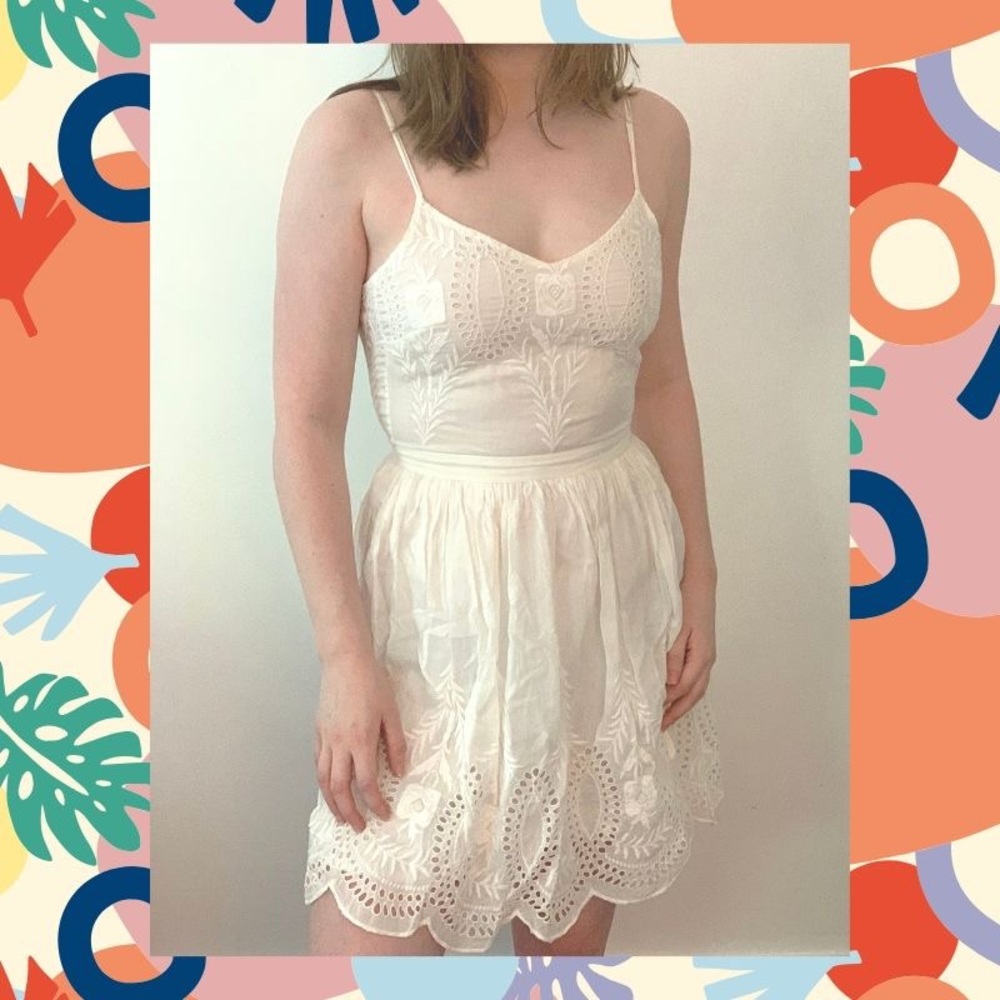 White Eyelet Joie Mini Dress